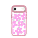 Clear Pink Blooms iPhone Air Case With Petal Pink Ridge (MagSafe included)