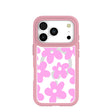 Clear Pink Blooms iPhone 17 Pro Case With Petal Pink Ridge (MagSafe included)