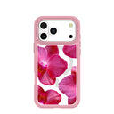 Clear Pink Orchids iPhone 17 Pro Max Case With Petal Pink Ridge (MagSafe included)