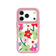 Clear Poppy Flora iPhone 17 Pro Case With Petal Pink Ridge (MagSafe included)