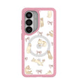 Clear Purrfection Samsung Galaxy S26 Case With Petal Pink Ridge (Magnetic Charging included)