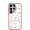 Clear Purrfection Samsung Galaxy S26 Ultra Case With Petal Pink Ridge (Magnetic Charging included)