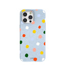 Powder Blue Rainbow Dots iPhone 15 Pro Max Case