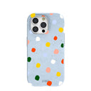 Powder Blue Rainbow Dots iPhone 15 Pro Case
