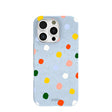 Powder Blue Rainbow Dots iPhone 16 Pro Case