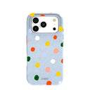 Powder Blue Rainbow Dots iPhone 17 Pro Case