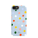 Powder Blue Rainbow Dots iPhone 6/6s/7/8/SE Case