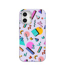 Lavender Retro Grid iPhone 16 Case