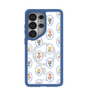 Clear Rosette Frame Samsung Galaxy S26 Ultra Case With True Blue Ridge (Magnetic Charging included)