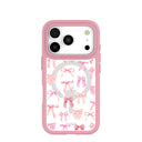 Clear Rosy Bows iPhone 17 Pro Case With Petal Pink Ridge (MagSafe included)