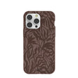 Chocolate Brown Rustic Leaves iPhone 14 Pro Max Case