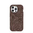 Chocolate Brown Rustic Leaves iPhone 15 Pro Case