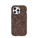 Chocolate Brown Rustic Leaves iPhone 15 Pro Case