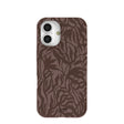 Chocolate Brown Rustic Leaves iPhone 16 Case