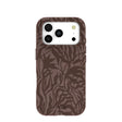 Chocolate Brown Rustic Leaves iPhone 17 Pro Case