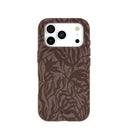 Chocolate Brown Rustic Leaves iPhone 17 Pro Case