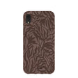 Chocolate Brown Rustic Leaves iPhone XR Case
