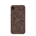 Chocolate Brown Rustic Leaves iPhone XR Case