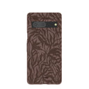 Chocolate Brown Rustic Leaves Google Pixel 7 Case