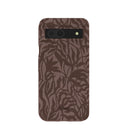 Chocolate Brown Rustic Leaves Google Pixel 8a Case