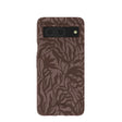 Chocolate Brown Rustic Leaves Google Pixel 8 Case