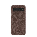 Chocolate Brown Rustic Leaves Google Pixel 8 Case