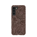 Chocolate Brown Rustic Leaves Samsung Galaxy S22 Case