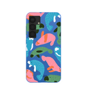 Electric Blue Sea Cows Samsung Galaxy S25 Case