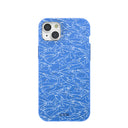 Electric Blue Shark Frenzy iPhone 15 Plus Case