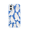 Electric Blue Snowy Owls iPhone 16 Plus Case