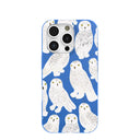 Electric Blue Snowy Owls iPhone 16 Pro Case