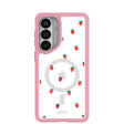 Clear Summer Berries Samsung Galaxy S26+(Plus) Case With Petal Pink Ridge (Magnetic Charging included)