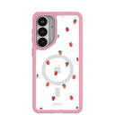Clear Summer Berries Samsung Galaxy S26+(Plus) Case With Petal Pink Ridge (Magnetic Charging included)