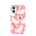 Bubblegum Pink Swan Garden iPhone 16 Case