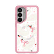 Clear Swan Garden Samsung Galaxy S26+(Plus) Case With Petal Pink Ridge (Magnetic Charging included)