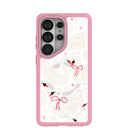 Clear Swan Garden Samsung Galaxy S26 Ultra Case With Petal Pink Ridge (Magnetic Charging included)