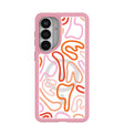 Clear Sweet Doodles Samsung Galaxy S26+(Plus) Case With Petal Pink Ridge (Magnetic Charging included)