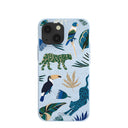 Powder Blue Tropical Rainforest iPhone 13 Mini Case