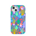 Electric Blue Underwater Blooms iPhone 15 Case