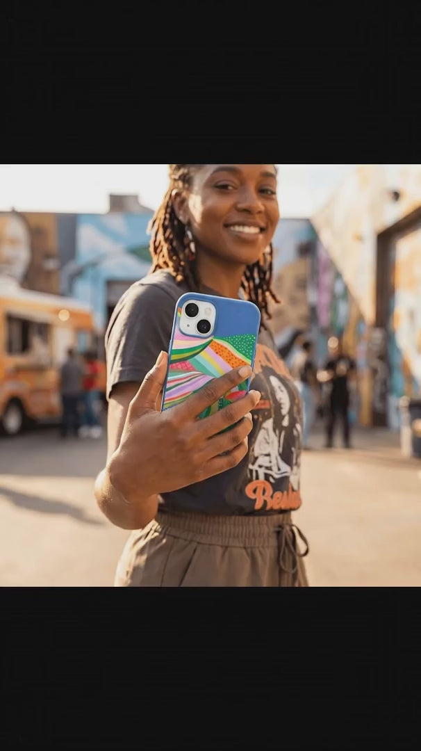 Electric Blue Bloomstatic iPhone 16 Pro Max Case - Product video demonstration