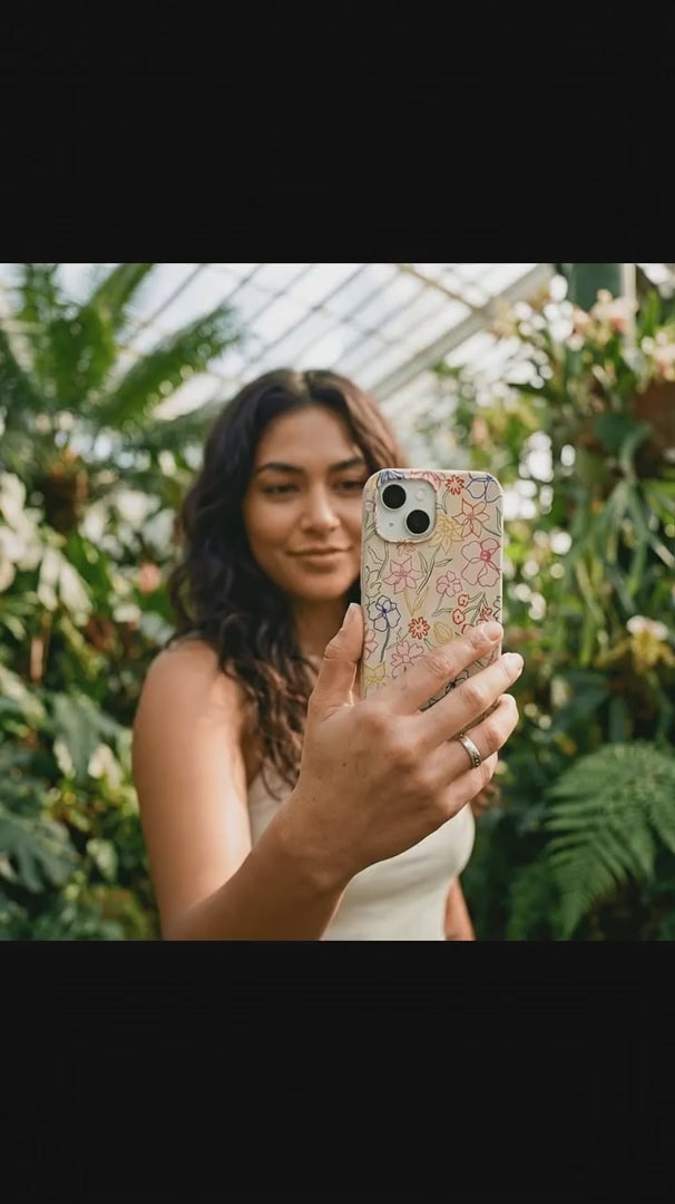 Seashell Petals Sketch iPhone 16 Pro Case - Product video demonstration