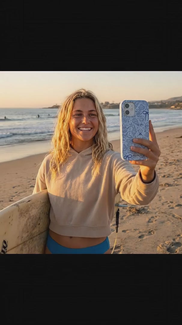 Powder Blue Ocean Charms iPhone 15 Pro Case - Product video demonstration