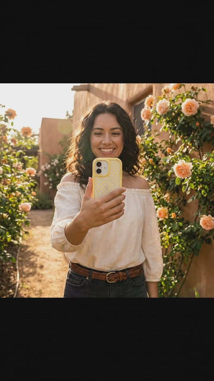 Clear Sunny Spots iPhone 17 Case With Sunbeam Ridge (MagSafe included) - Product video demonstration