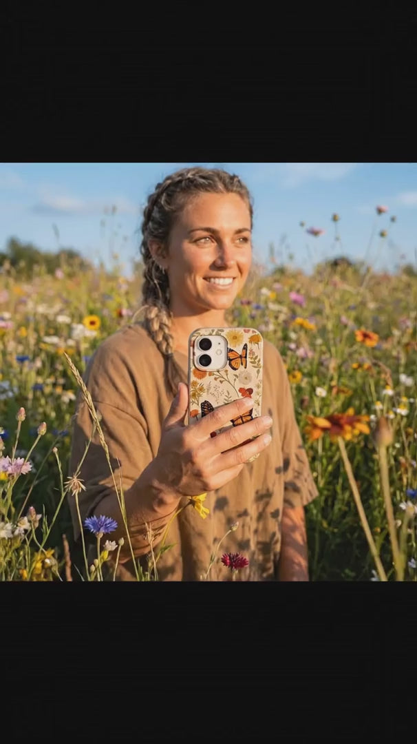 Seashell Monarch Butterfly iPhone 16 Pro Case - Product video demonstration