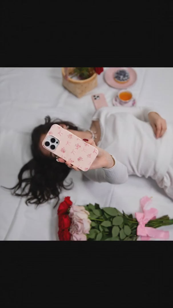 Seashell Roses and Bows iPhone 15 Case - Product video demonstration