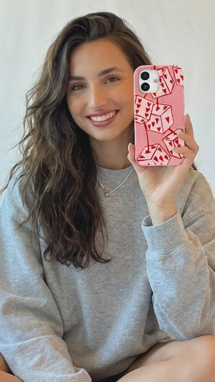 Bubblegum Pink Dicey Cherries iPhone 17 Case - Product video demonstration