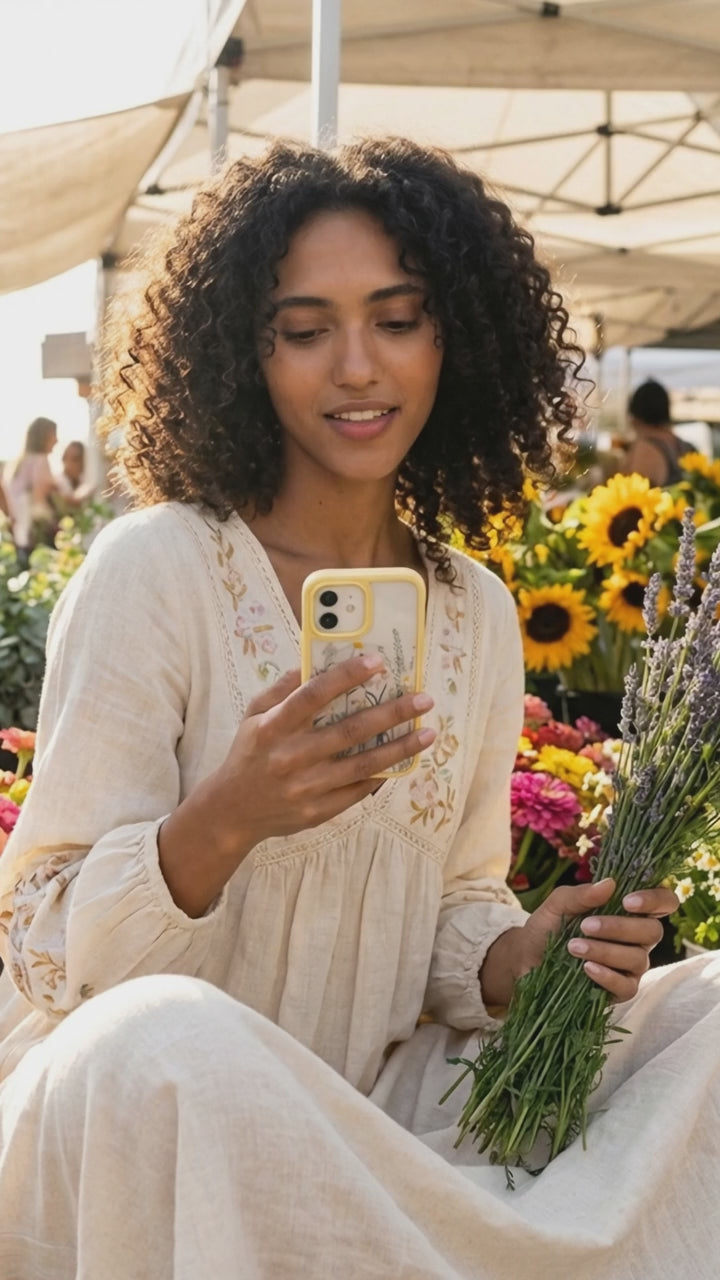 Clear Wanderflora iPhone 17 Case With Sunbeam Ridge (MagSafe included) - Product video demonstration