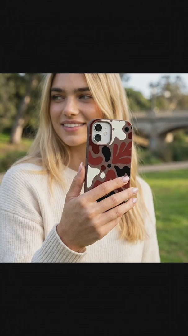 Chocolate Brown Earthy Curves iPhone 16 Case - Product video demonstration