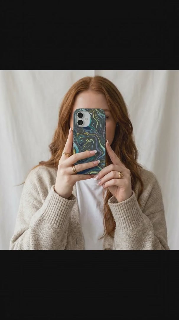 Black Space Waves iPhone 15 Pro Case - Product video demonstration