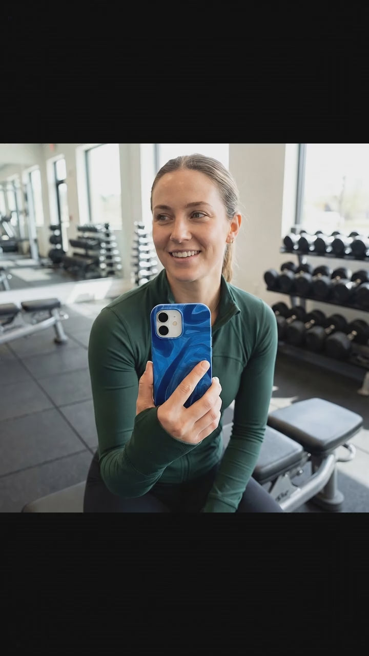 Electric Blue Blue Study iPhone 17 Case - Product video demonstration